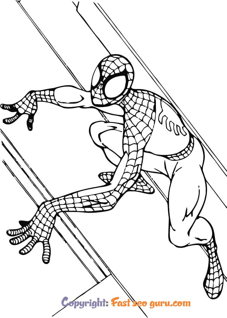 spiderman superhero coloring sheet